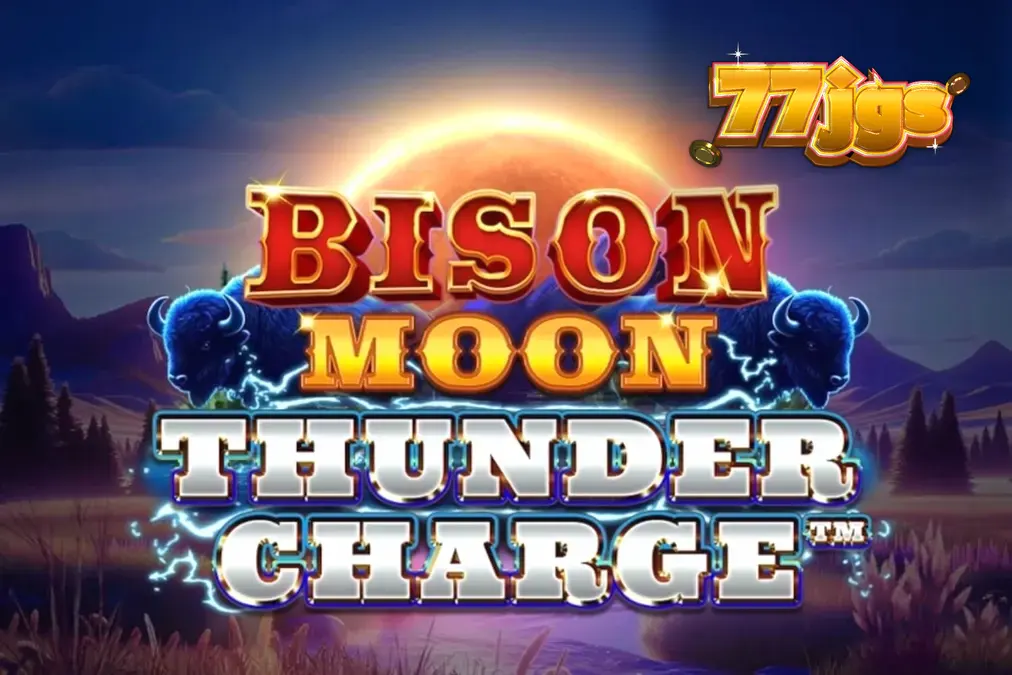 Bison Moon: Thunder Charge slot machine interface with lightning effects
